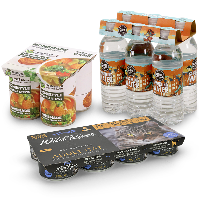 Clip-Multipack-Kartons für Lebensmittel und Getränke
